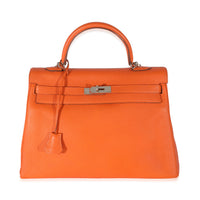 Hermès Feu Togo Retourne Kelly 35 PHW Handbag fv