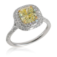 Soleste Yellow Diamond Engagement Ring in 18k Gold & Platinum 1.98
