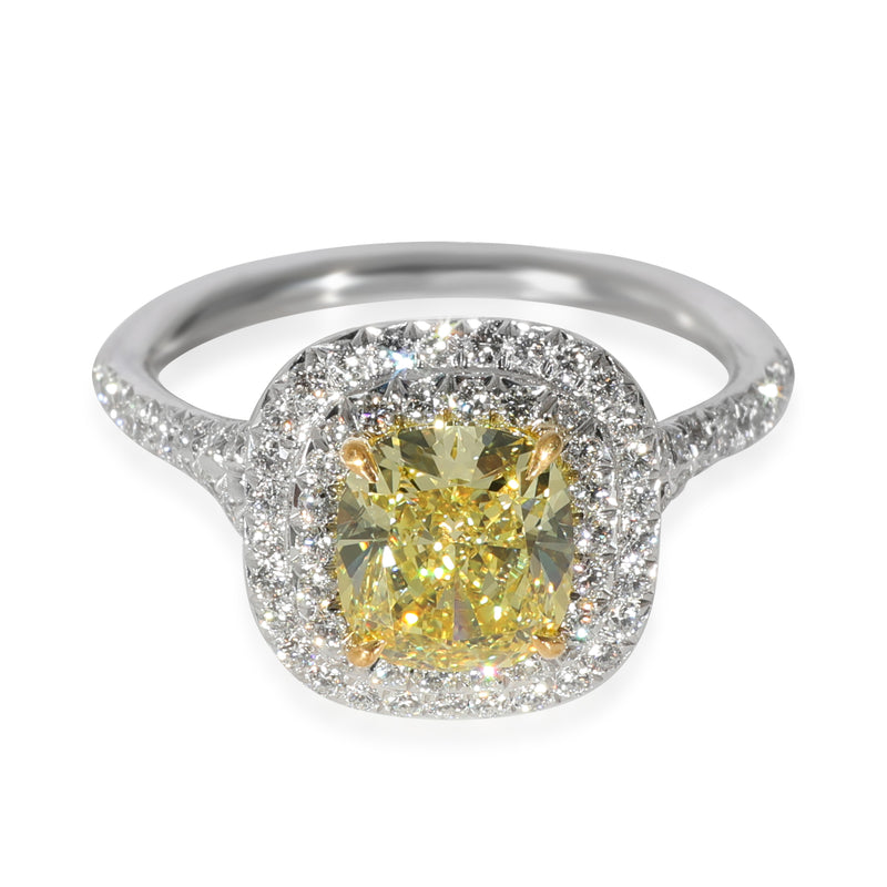 Soleste Yellow Diamond Engagement Ring in 18k Gold & Platinum 1.98