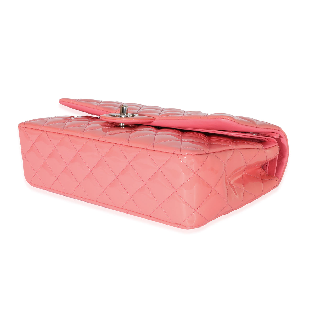 Pink Patent Medium Classic Double Flap Bag