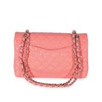 Pink Patent Medium Classic Double Flap Bag