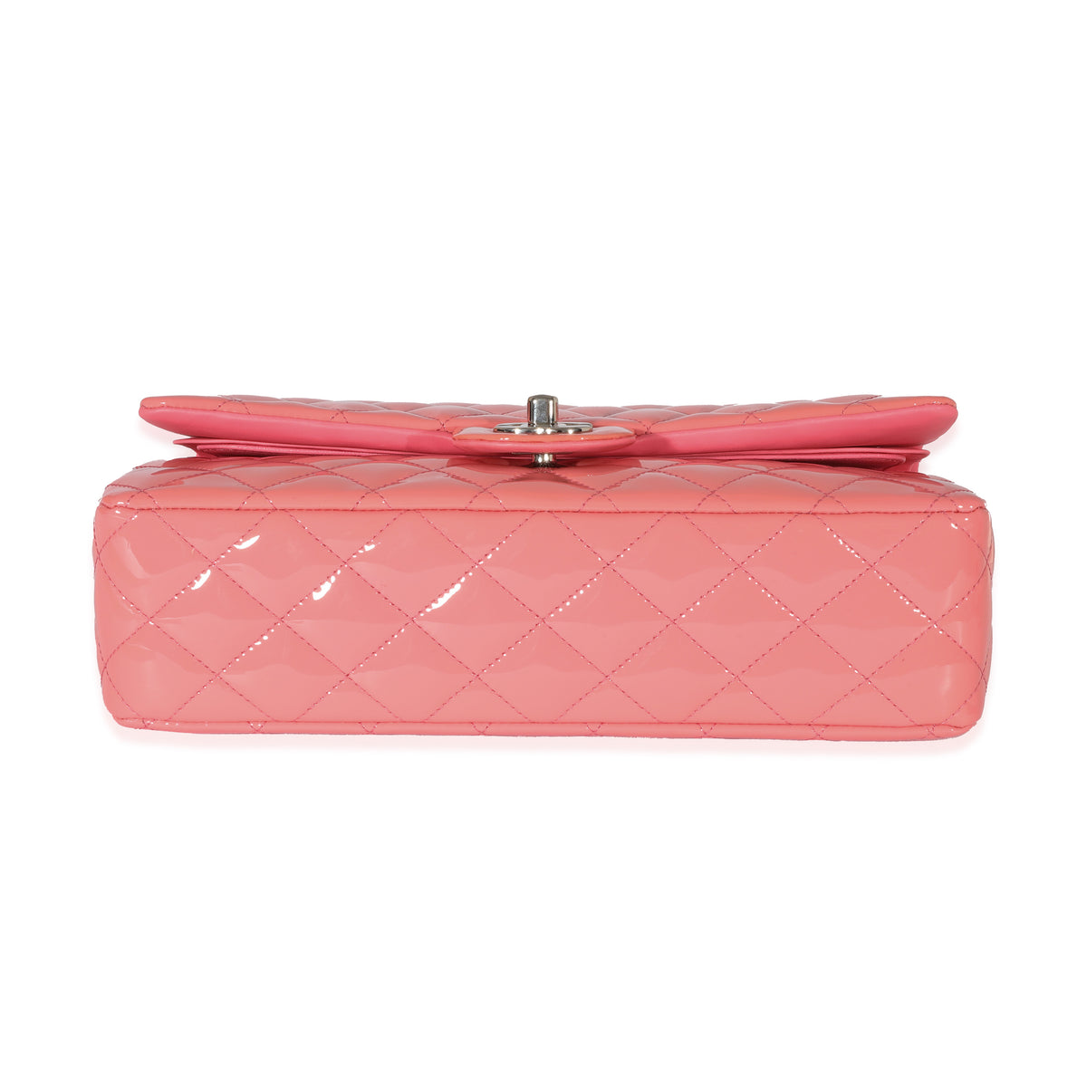 Pink Patent Medium Classic Double Flap Bag