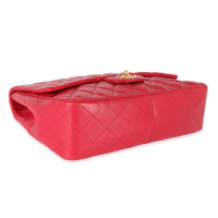 Dark Pink Lambskin Jumbo Single Flap Bag