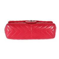 Pink Lambskin Chevron Jumbo Single Flap Bag