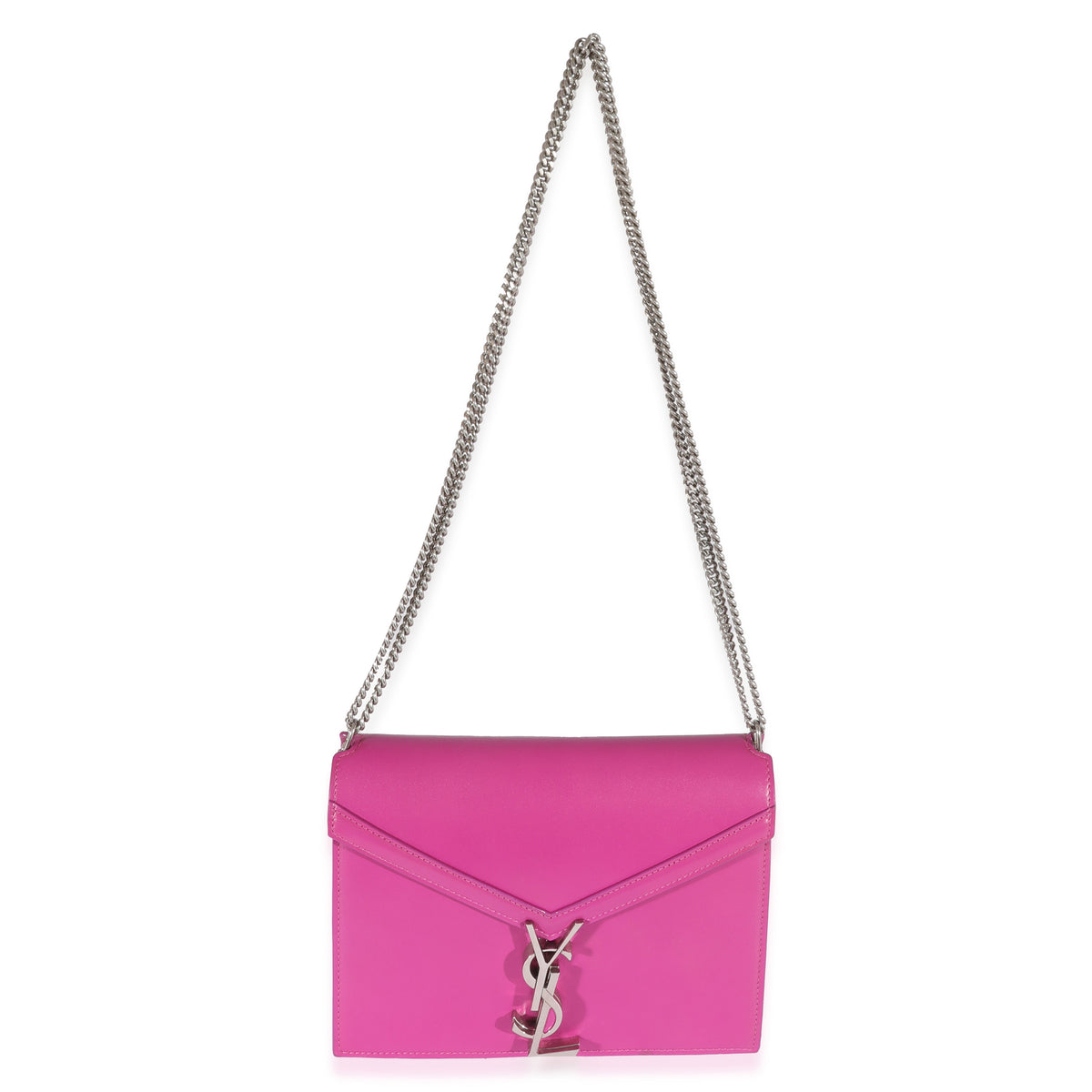 Saint Laurent Fuchsia Calfskin Cassandra Monogram Chain Bag