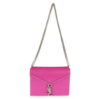 Saint Laurent Fuchsia Calfskin Cassandra Monogram Chain Bag