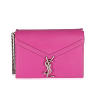 Saint Laurent Fuchsia Calfskin Cassandra Monogram Chain Bag