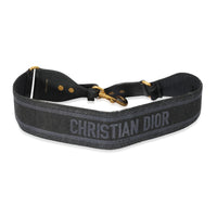 Christian Dior Navy Canvas Logo Embroidered Strap fv