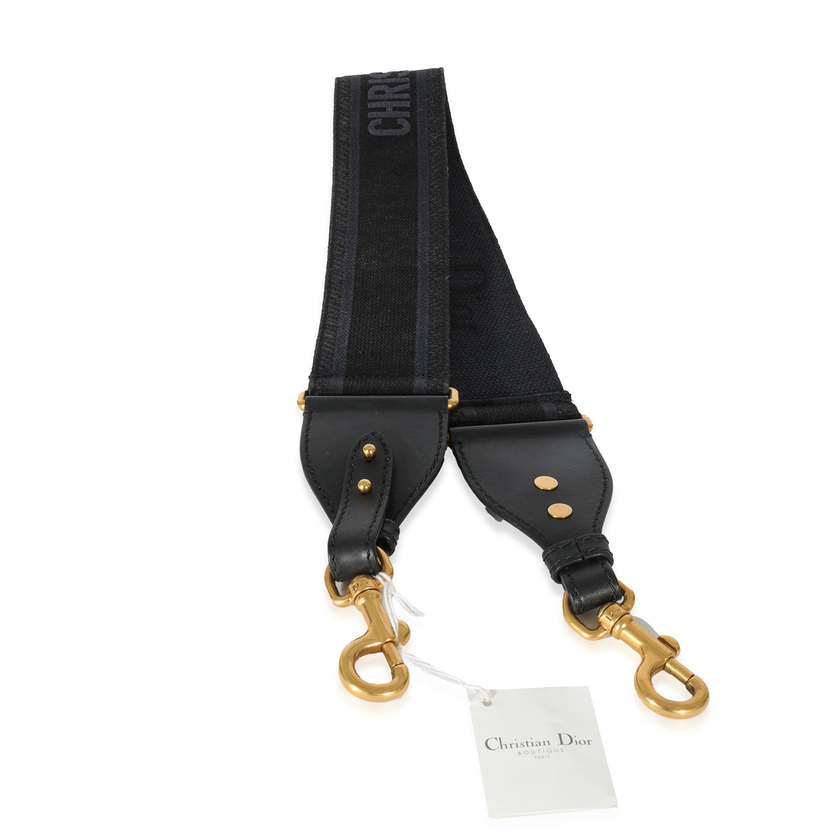 Christian Dior Navy Canvas Logo Embroidered Strap sv