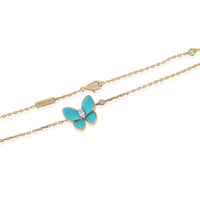 Two Butterfly Pendant With Diamond & Turquoise  0.19 CTW