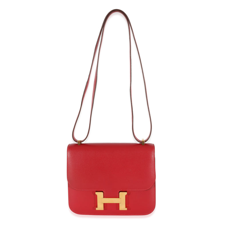 Hermès Rouge Casaque Swift Constance 18 GHW Handbag fv