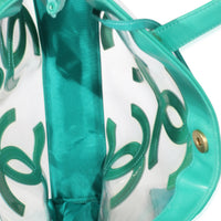 Teal Vinyl Patent Triple CC Tote