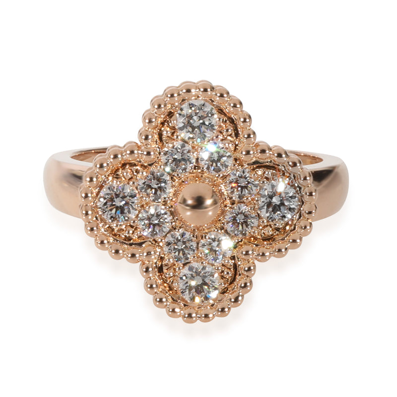 Vintage Alhambra Diamond Ring in 18k Rose Gold 0.48 CTW