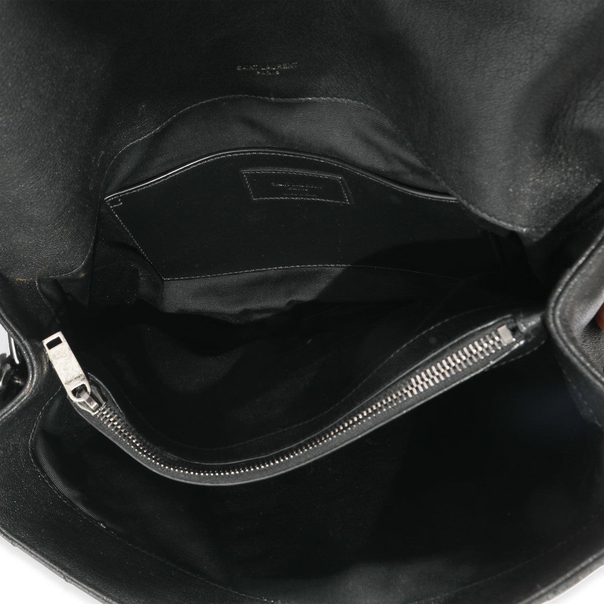 Black Leather Large College Bag