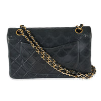 Navy Quilted Lambskin Small Classic Double Flap Bag