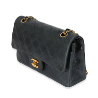 Navy Quilted Lambskin Small Classic Double Flap Bag