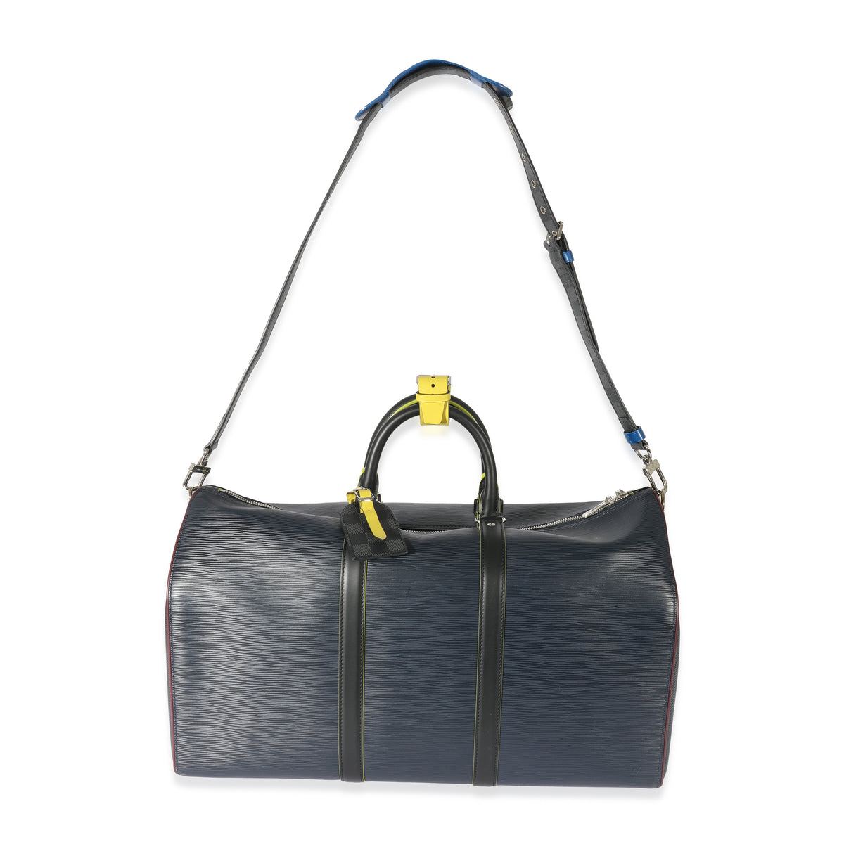 Marine Epi Leather Patchwork Graphite Keepall 50