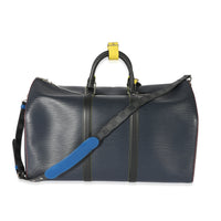 Marine Epi Leather Patchwork Graphite Keepall 50