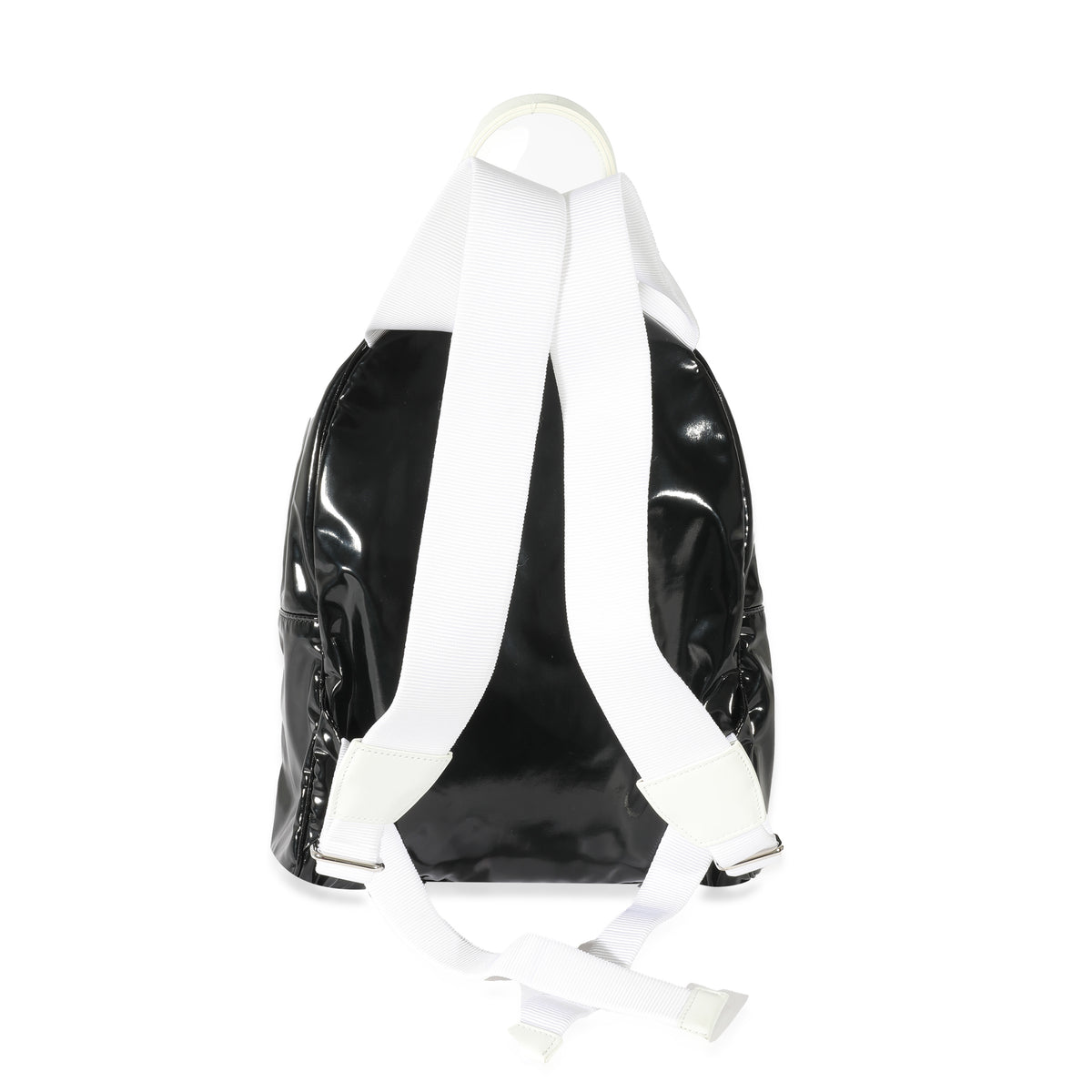 Black White Vinyl Small La Pausa Backpack