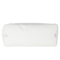 White Canvas Medium Embossed Drill Tote