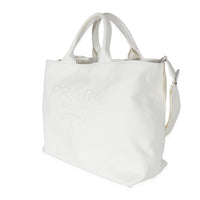 White Canvas Medium Embossed Drill Tote