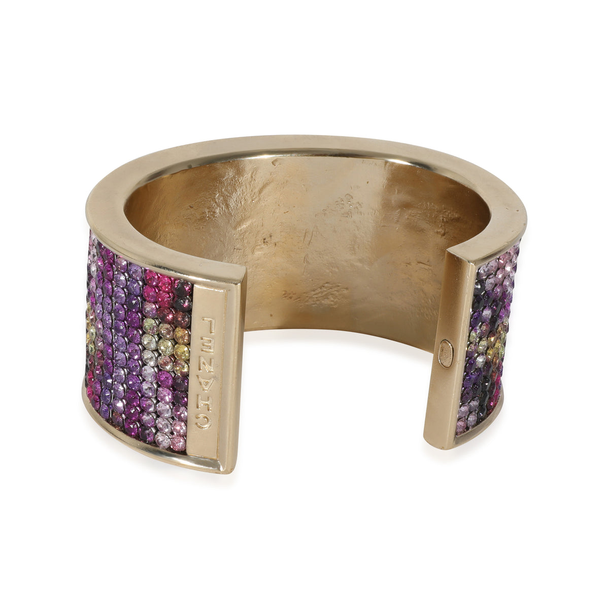 2015 Multi-Color Strass Wide Gold Plated Cuff Bracelet