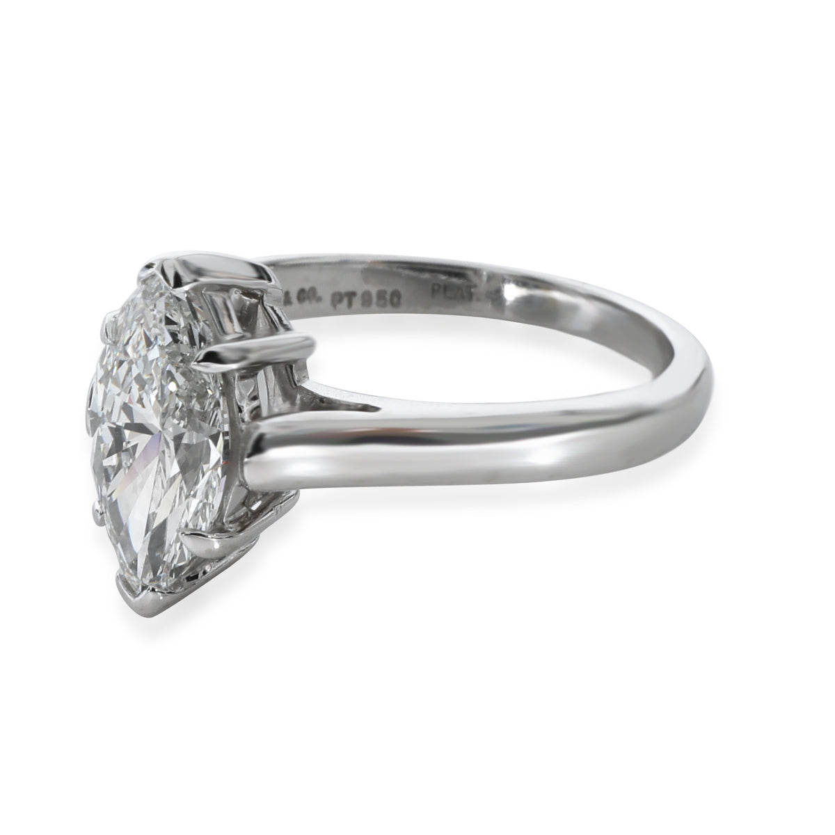 Marquise Solitaire Diamond Ring in Platinum E VVS2 1.22 CTW