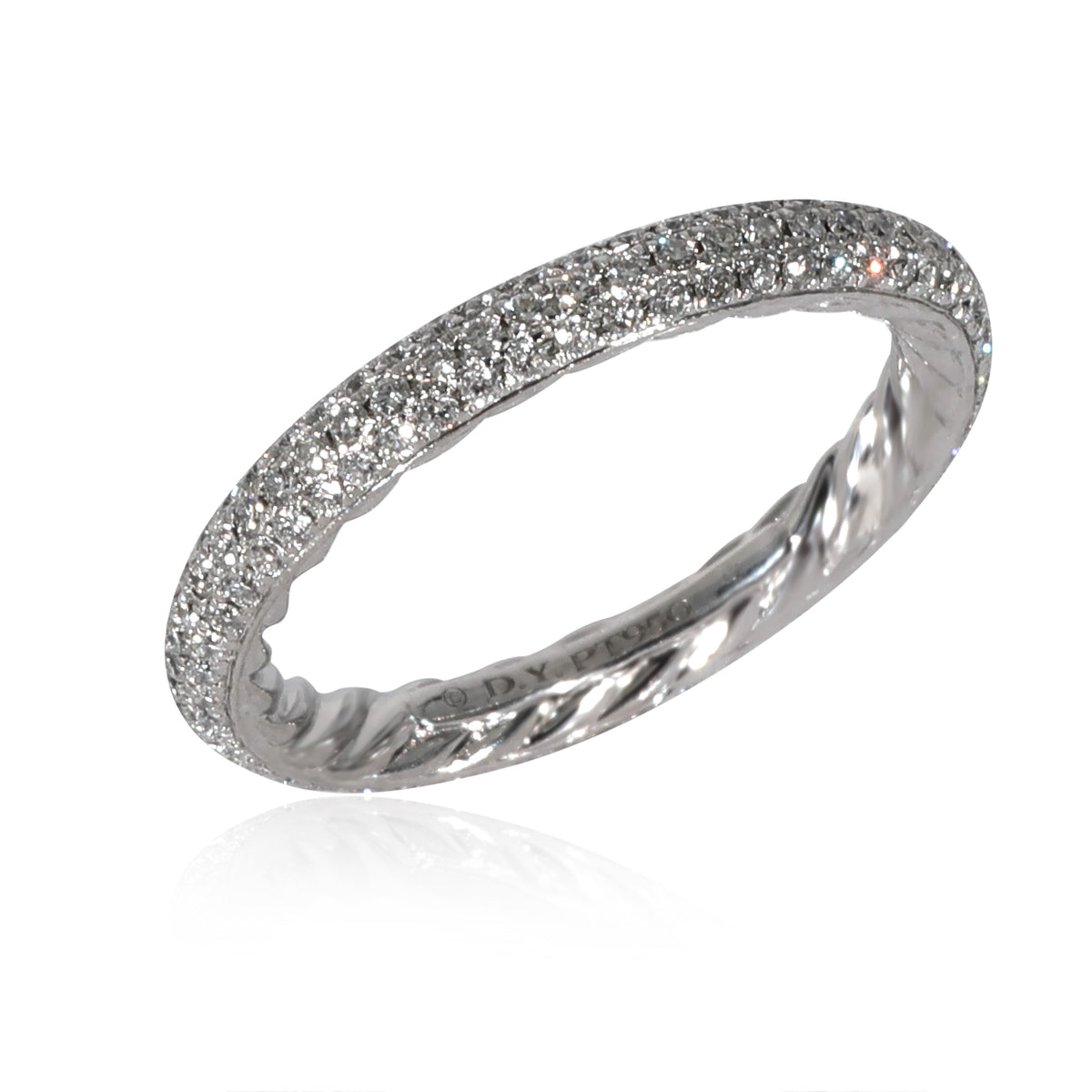 David Yurman Eden Pave Diamond Band in  Platinum 0.58 CTW