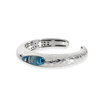 Roberto Coin Blue Topaz Hammered Cuff Bracelet in  Sterling Silver