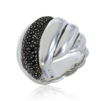 Hampton Cable Ring With Black Diamonds in Sterling Silver 0.84 CTW