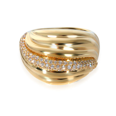 Sculpted Cable Dome Ring in 18k Yellow Gold 0.49 CTW
