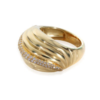 Sculpted Cable Dome Ring in 18k Yellow Gold 0.49 CTW