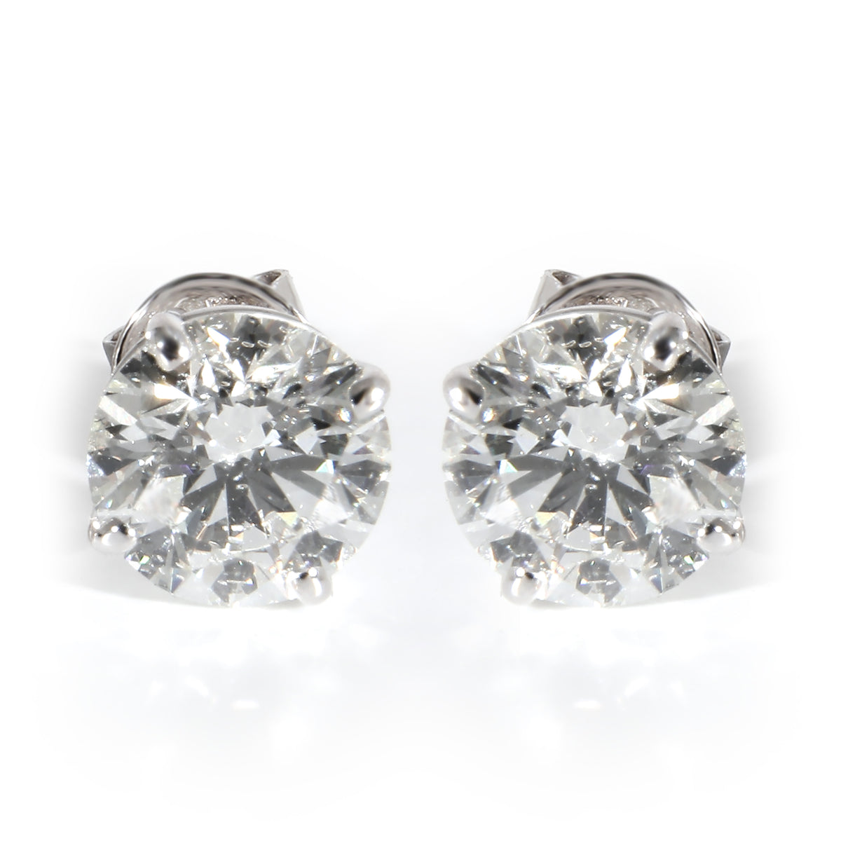 2.48 ctw GIA Diamond (I SI2) Stud Earrings in 14K White Gold