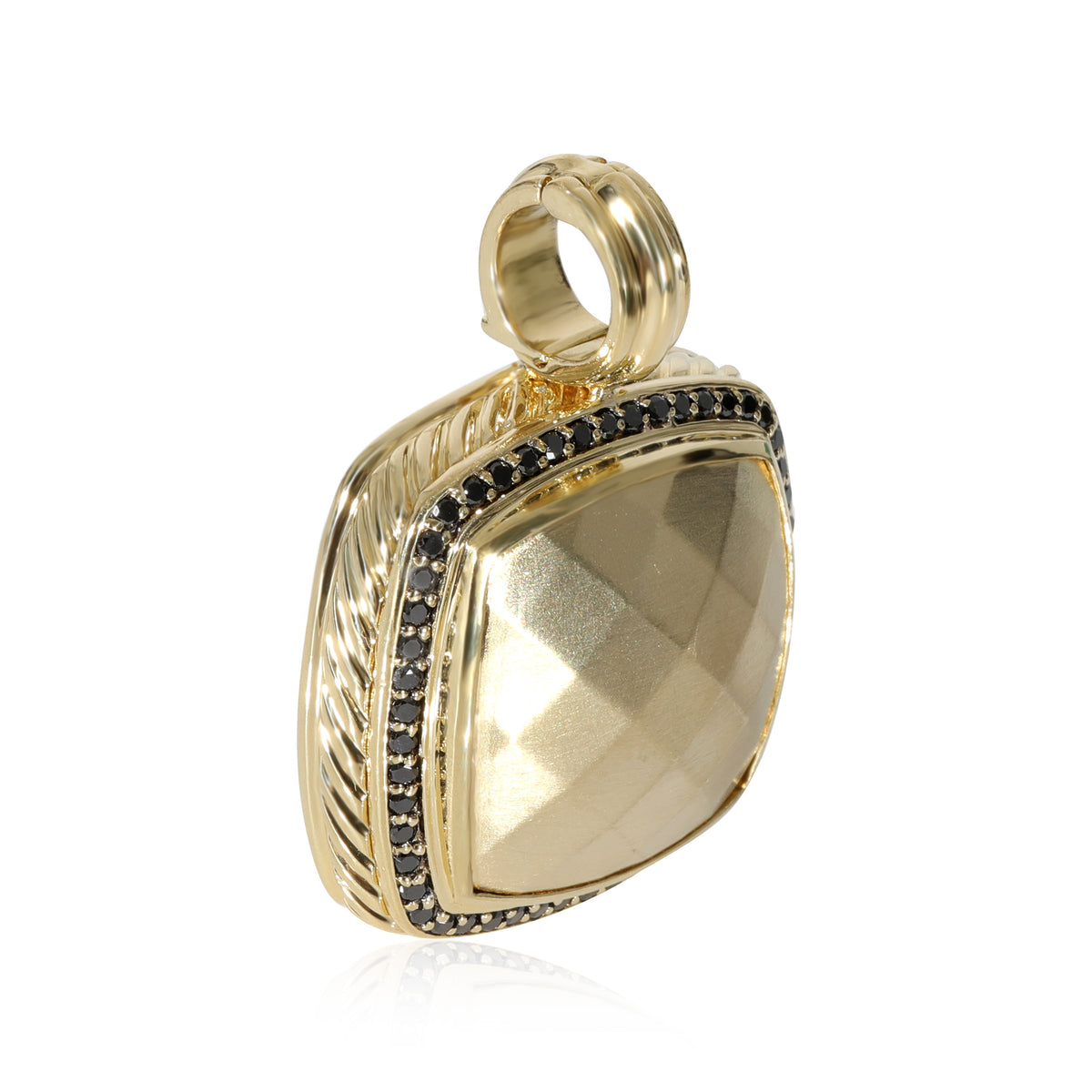 Albion Brushed 18K Yellow Gold & Black Diamond Pendant, 1/2 Ctw