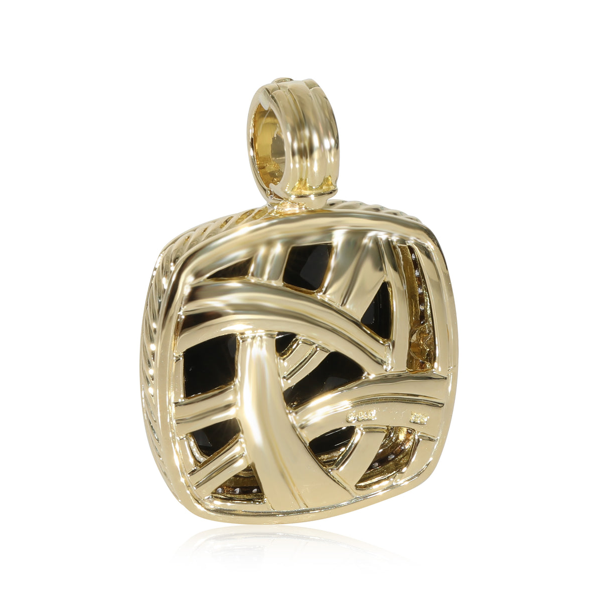 Albion Onyx Diamond Enhancer Pendant in 18k Yellow Gold 0.50 CTW