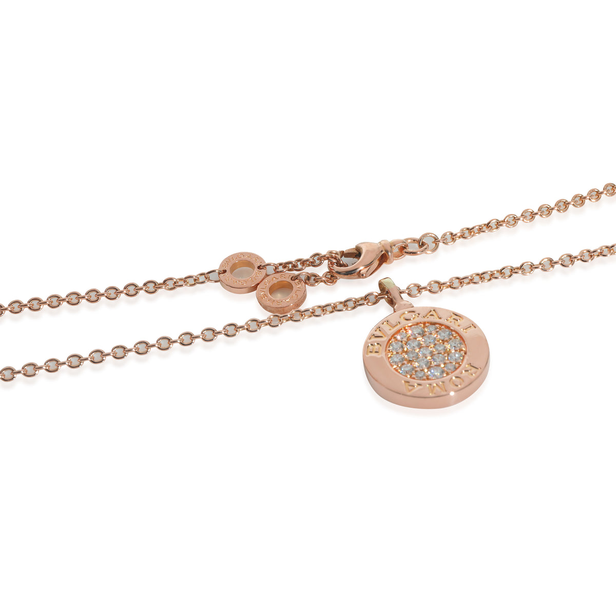 Bvlgari Diamond Necklace in 18k Rose Gold 0.34 CTW