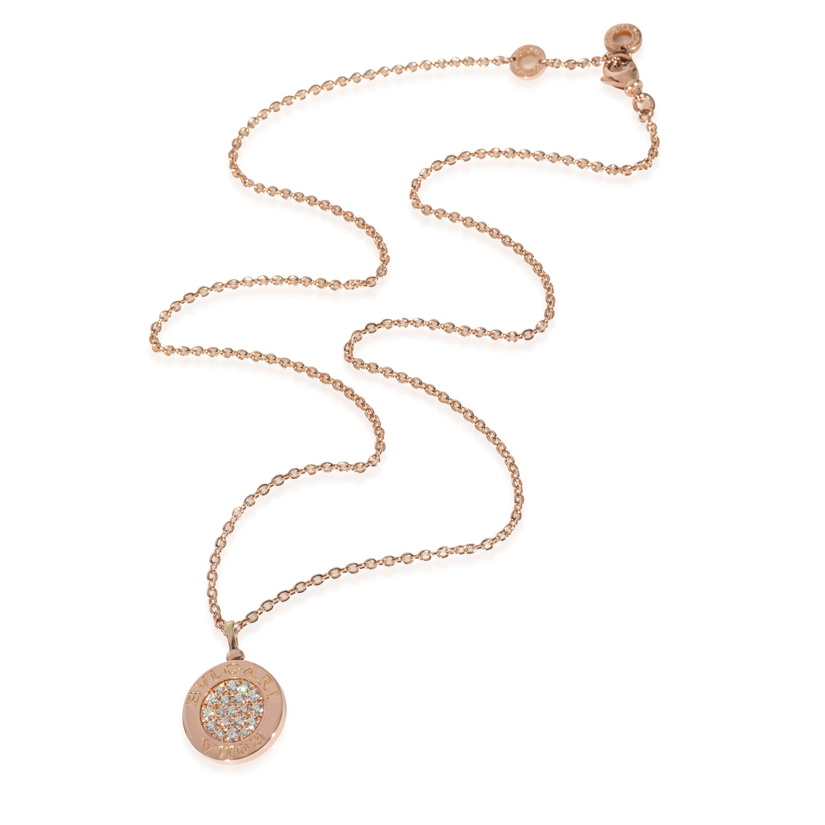 Bvlgari Diamond Necklace in 18k Rose Gold 0.34 CTW