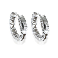 Mini Diamond Hoop Earring in 14K White Gold 1 CTW