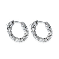 Mini Diamond Hoop Earring in 14K White Gold 1 CTW