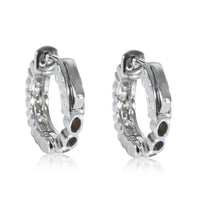 Diamond Mini Hoop Earrings in 14K White Gold 1.50 CTW