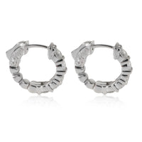 Diamond Mini Hoop Earrings in 14K White Gold 1.50 CTW