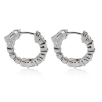 Diamond Mini Hoop Earrings in 14K White Gold 1.50 CTW