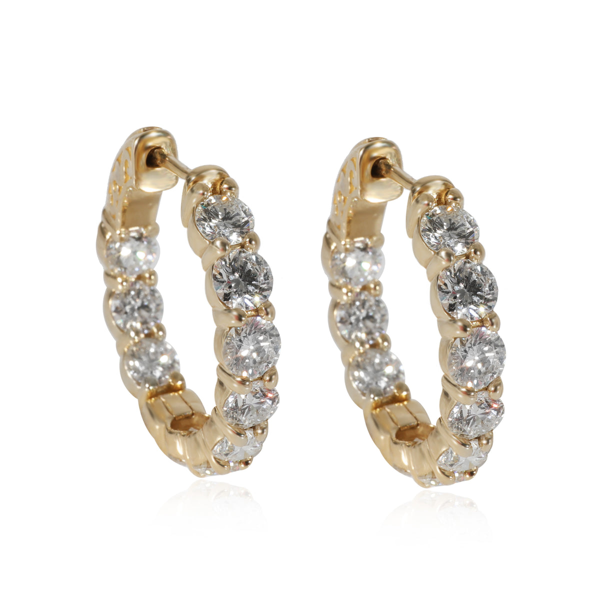 Diamond In and Out Hoops in 14K Yellow Gold (3.88 CTW)