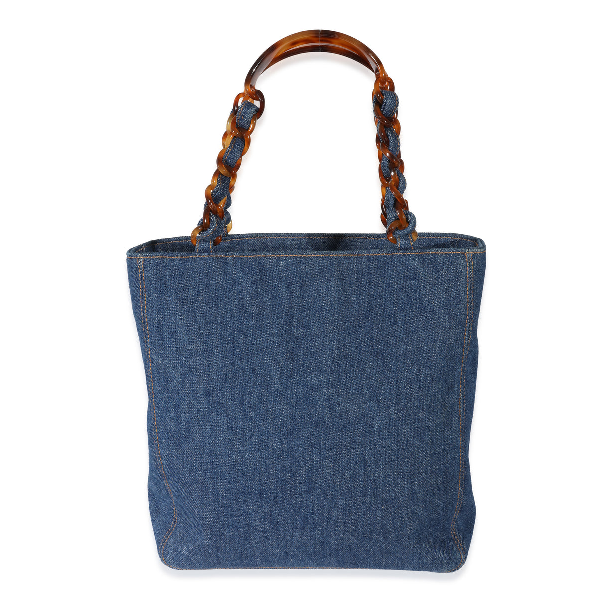 Vintage Navy Denim Tortoiseshell CC Tote