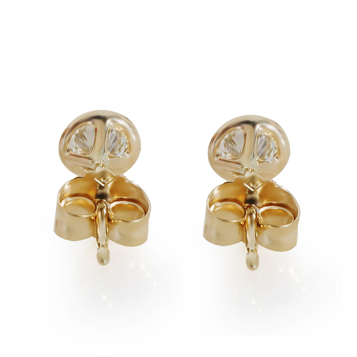 Bezel Diamond Stud Earring in 14K Yellow Gold 1/3 Ctw