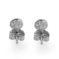 Bezel Set Diamond Stud Earrings in 14K White Gold 1/3 Ctw