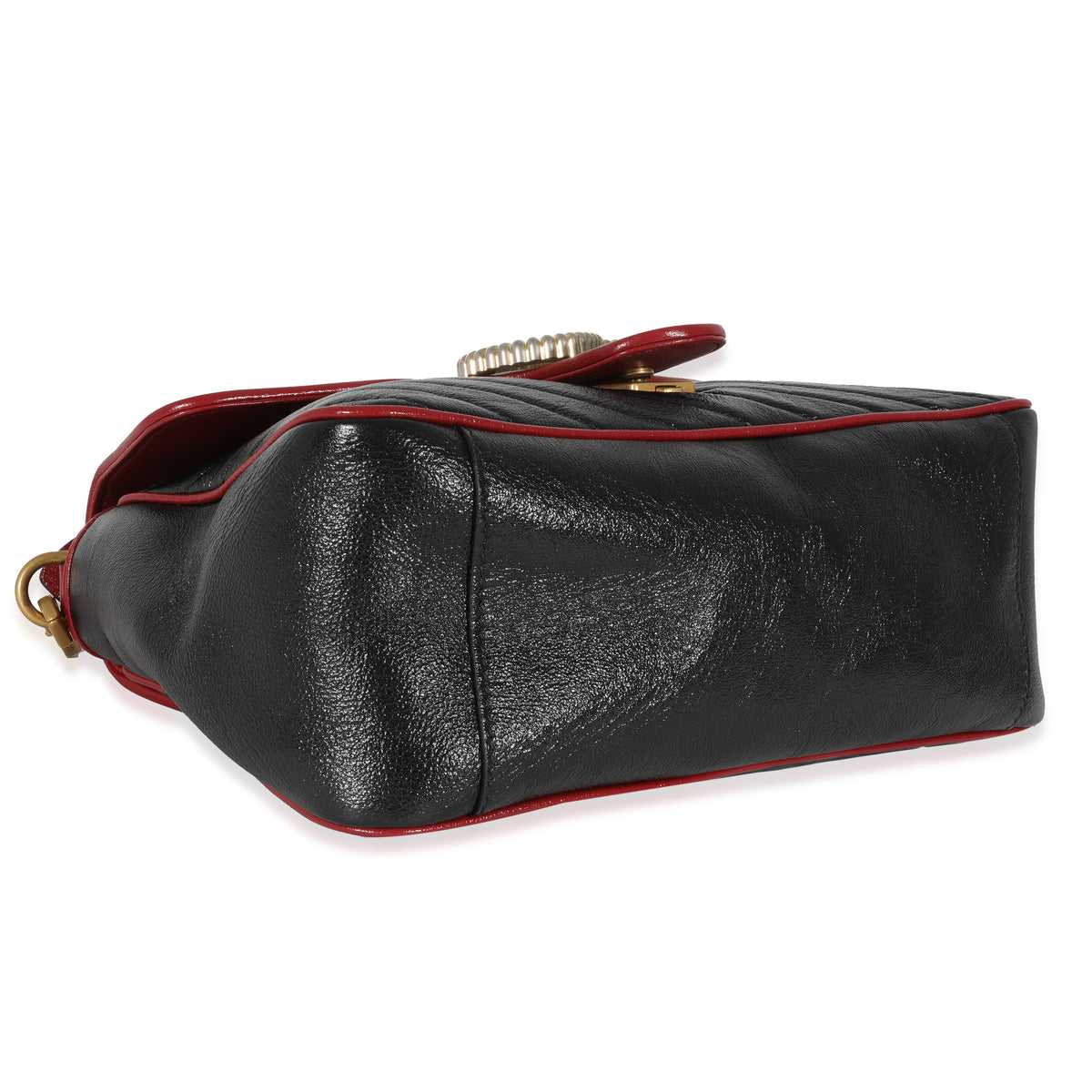 Black Quilted Leather GG Marmont Small Torchon Top Handle