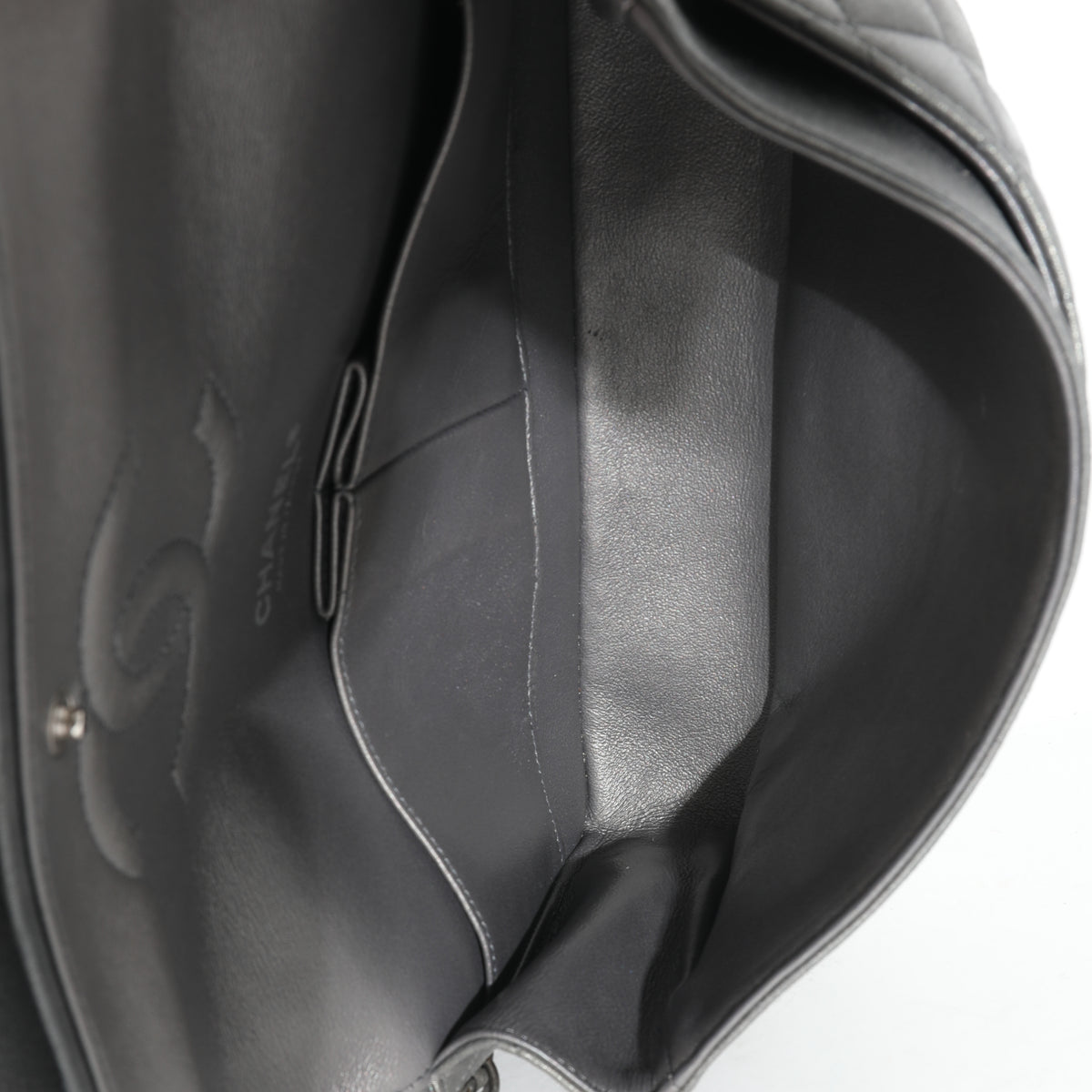 Grey Metallic Nubuck Medium Classic Double Flap