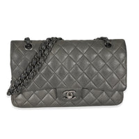 Grey Metallic Nubuck Medium Classic Double Flap