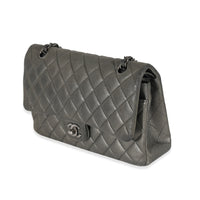 Grey Metallic Nubuck Medium Classic Double Flap